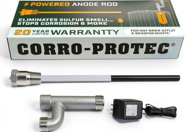 Corro-Protec Powered Anode Rod for Bradford White Heater 20yr Warranty-0
