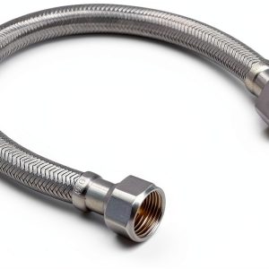 EZ Fluid 12 Inch Braided Stainless Steel Water Heater Hose 3/4" FIP-0