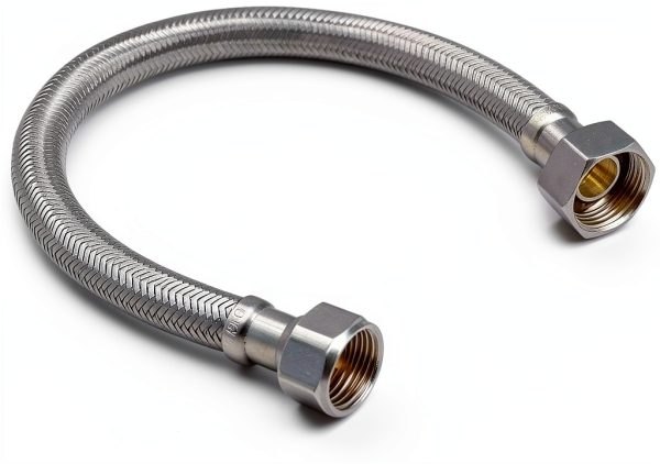 EZ Fluid 12 Inch Braided Stainless Steel Water Heater Hose 3/4" FIP-0