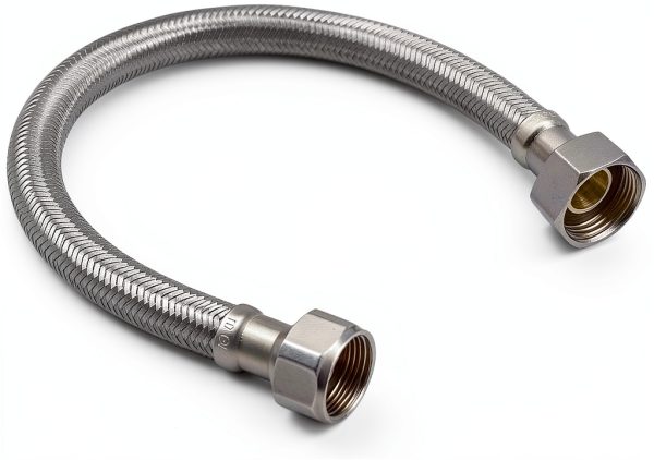 EZ Fluid 12 Inch Braided Stainless Steel Water Heater Hose 3/4" FIP-5