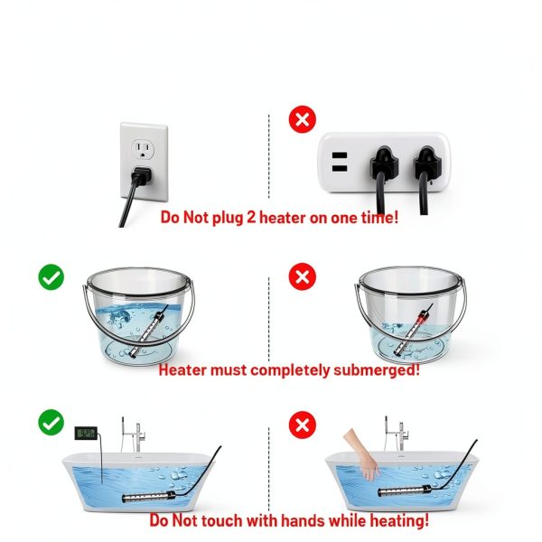 2000W Immersion Water Heater HUVOPUMO Portable Electric Bucket LCD-4