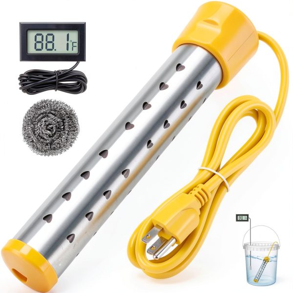 Portable Water Heater Bebaigowna 1500W Immersion with 304 SS Guard-0