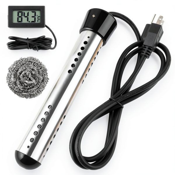 2000W Immersion Water Heater DRSB with 304 Guard and LCD Thermometer-0
