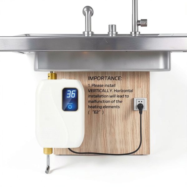 Tankless Water Heater Electric 3000W xwdzswgs Under‑Sink White Compact-4