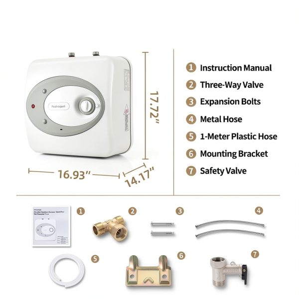 Electric Tank Water Heater Feelrogast 8 Gallon Under Sink Instant-4