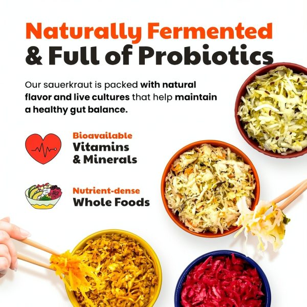 Olive My Pickle Fermented Sauerkraut 96 Oz 6-Pack Probiotic Carrot-6